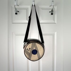 Boe Jack Design Round Circle Panda Asian Inspired Canvas Crossbody Womens Purse